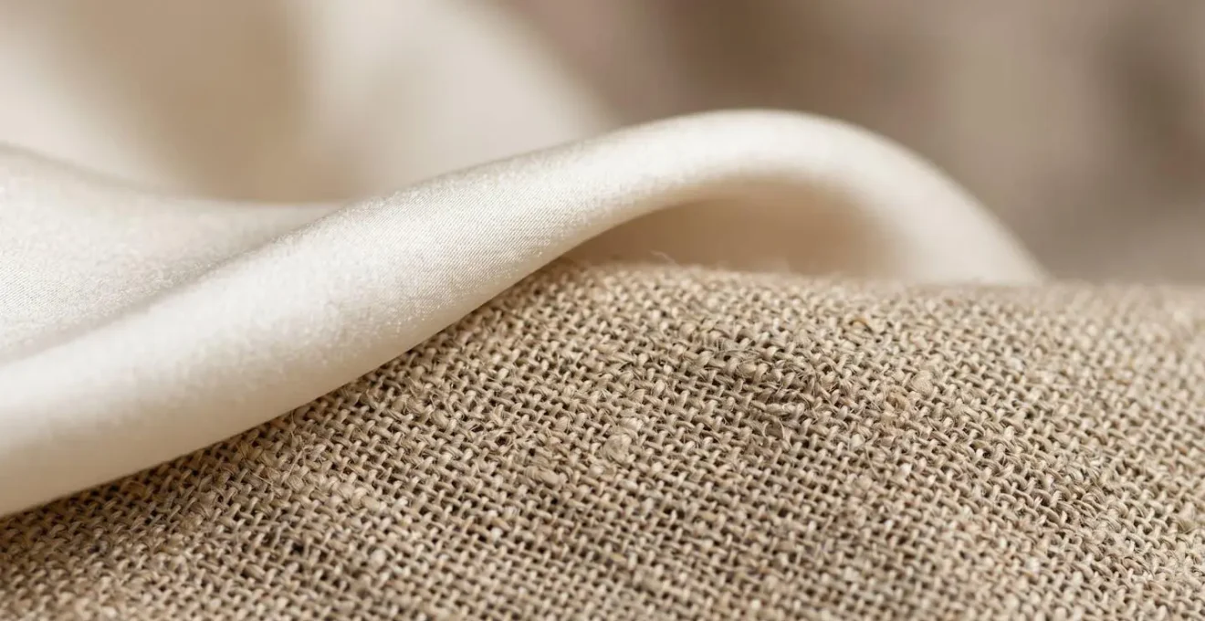 Macro close-up photograph showing luxury fabric textures and layering details for casino climate control